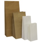 115x75x315mm White Block Bottom Paper Bags