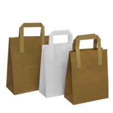 220mm White SOS Paper Carrier Bags